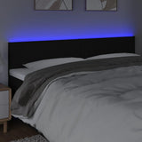 LED Headboard Black 200 cm Fabric