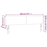 LED Headboard Black 200 cm Fabric