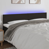 LED Headboard Black 200 cm Fabric