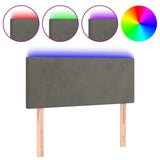 LED Headboard Dark Grey 100 cm Velvet - Front View