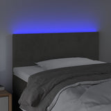 LED Headboard Dark Grey 100 cm Velvet - Side View
