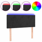 LED Headboard Black 100 cm Velvet