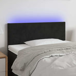 LED Headboard Black 100 cm Velvet