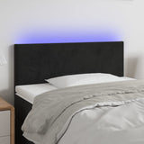 LED Headboard Black 100 cm Velvet
