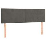 LED Headboard Dark Grey 144 cm Velvet
