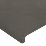 LED Headboard Dark Grey 144 cm Velvet
