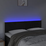 LED Headboard Black 144 cm Velvet - Side View