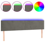 LED Headboard Dark Grey 160 cm Velvet