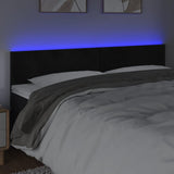 LED Headboard Black 160 cm Velvet - Side View