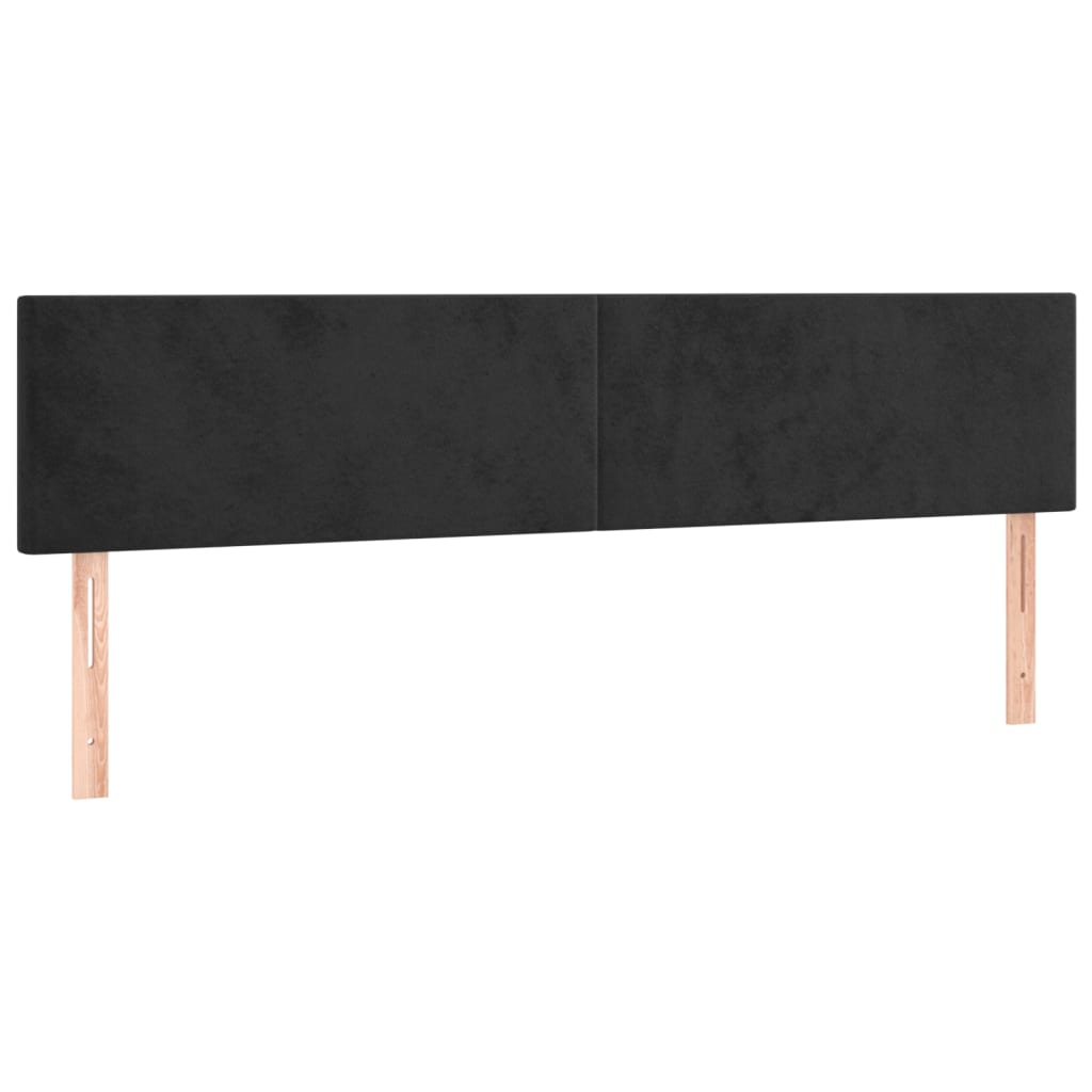 LED Headboard Black 160 cm Velvet