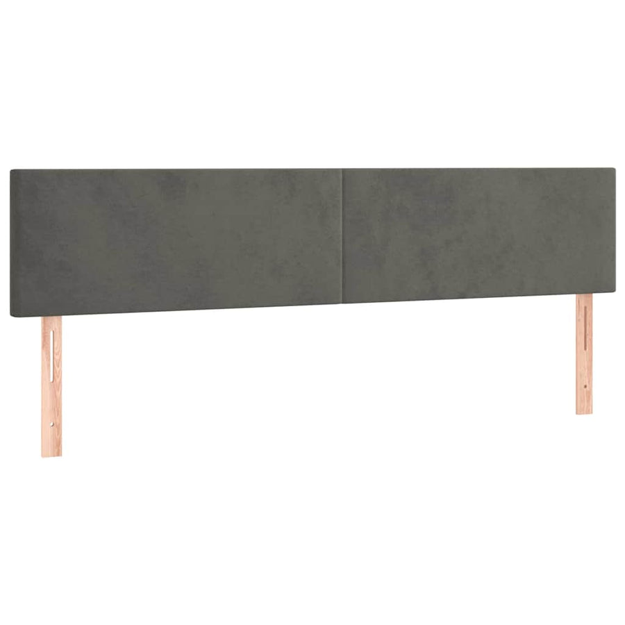 LED Headboard Dark Grey 200 cm Velvet