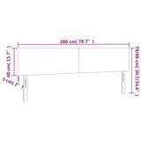 LED Headboard Black 200 cm Velvet
