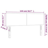 LED Headboard Black 144 cm Faux Leather
