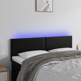 LED Headboard Black 144 cm Faux Leather