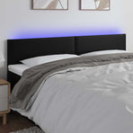 LED Headboard Black 160 cm Faux Leather