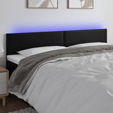 LED Headboard Black 200 cm Faux Leather - Side View