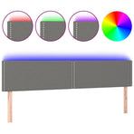 LED Headboard Dark Grey 160 cm Fabric