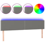 LED Headboard Dark Grey 160 cm Fabric - Front View