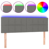 LED Headboard Dark Grey 144 cm Fabric - Front View
