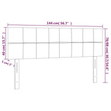 LED Headboard Dark Grey 144 cm Fabric - Rear View