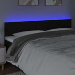 LED Headboard Black 160 cm Fabric