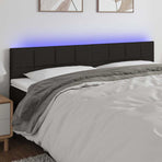 LED Headboard Black 160 cm Fabric
