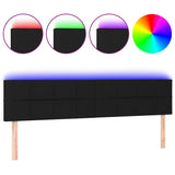 LED Headboard Black 200 cm Fabric - Front View