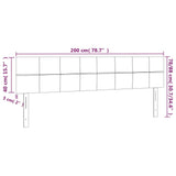 LED Headboard Black 200 cm Fabric