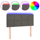 LED Headboard Dark Grey 100 cm Velvet - Front View