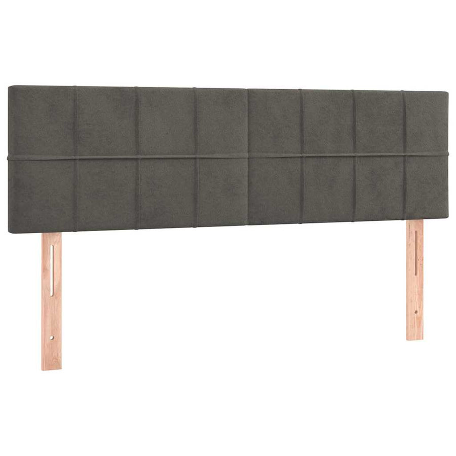 LED Headboard Dark Grey 144 cm Velvet