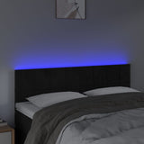 LED Headboard Black 144 cm Velvet