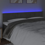 LED Headboard Dark Grey 160x5x78/88 cm Velvet - Side View