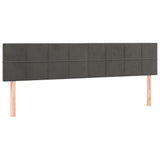 LED Headboard Dark Grey 160x5x78/88 cm Velvet - Top-Down View