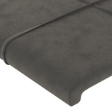 LED Headboard Dark Grey 160x5x78/88 cm Velvet - 45-Degree Angle