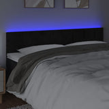 LED Headboard Black 160 cm Velvet - Side View
