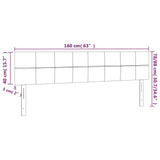 LED Headboard Black 160 cm Velvet