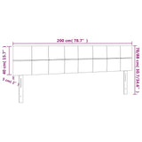 LED Headboard Dark Grey 200 cm Velvet