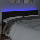 LED Headboard Black 200 cm Velvet - Side View