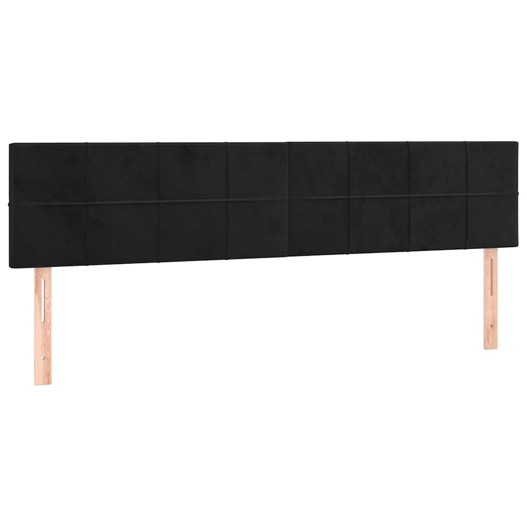 LED Headboard Black 200 cm Velvet