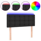 LED Headboard Black 100 cm Faux Leather - Front View