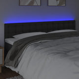 LED Headboard Black 160 cm Faux Leather - Side View
