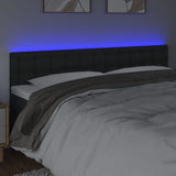 LED Headboard Black 200 cm Faux Leather - Side View