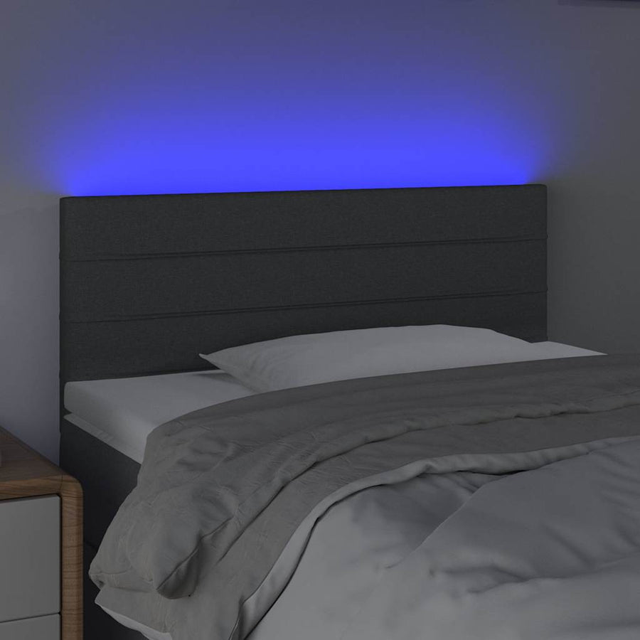 LED Headboard Dark Grey 100 cm Fabric