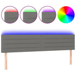 LED Headboard Dark Grey 160 cm Fabric