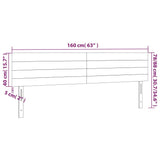LED Headboard Dark Grey 160 cm Fabric - Rear View
