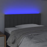 LED Headboard Dark Grey 100x5x78/88 cm Fabric