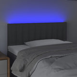 LED Headboard Dark Grey 100x5x78/88 cm Fabric - Side View