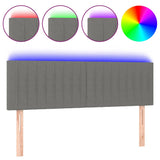LED Headboard Dark Grey 144 cm Fabric - Front View