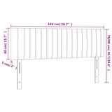 LED Headboard Dark Grey 144 cm Fabric