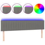 LED Headboard Dark Grey 160 cm Fabric - Front View